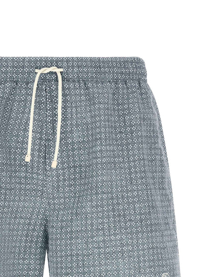 Blue Polyester Swim Shorts