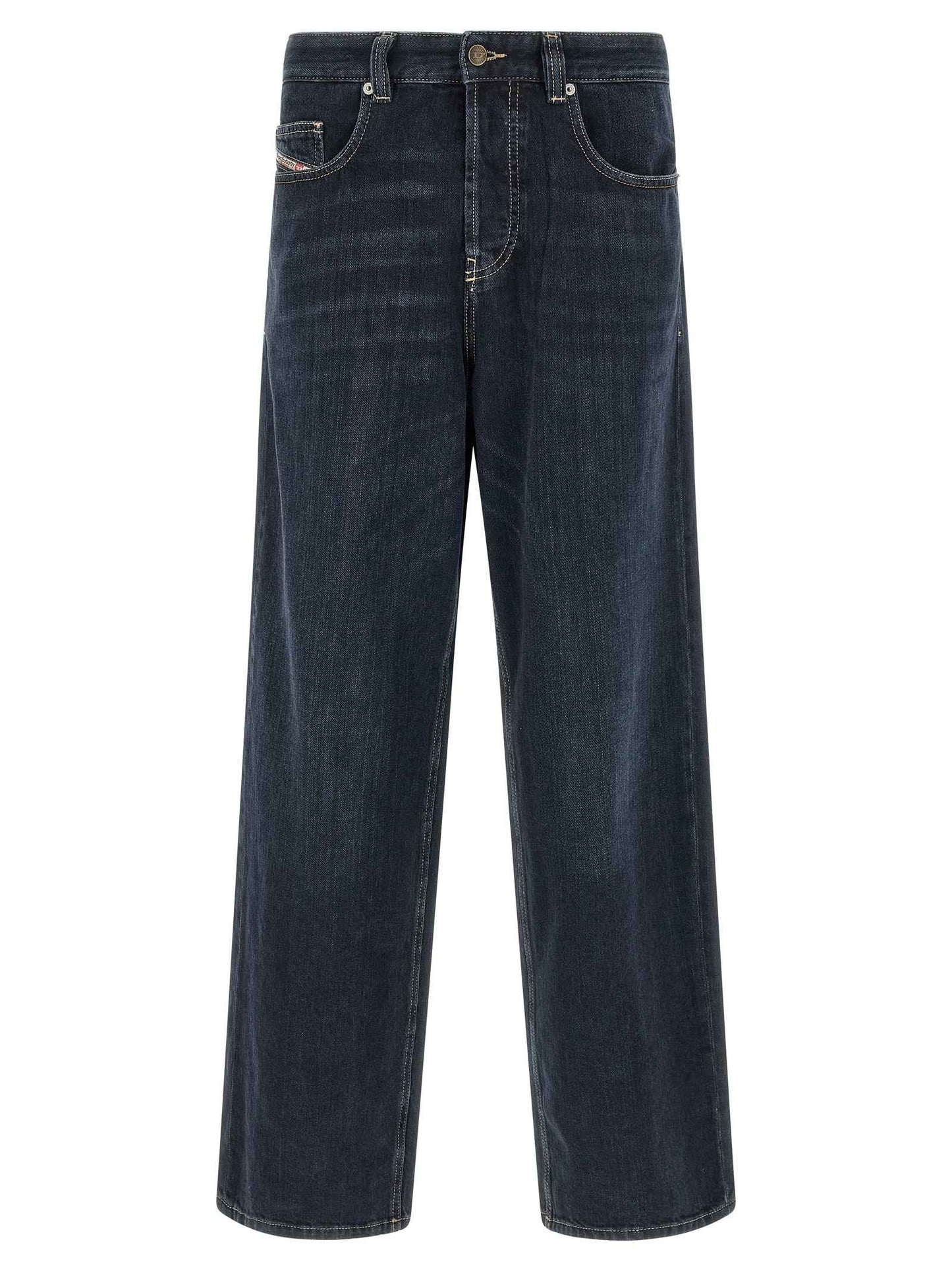 Blue Cotton Relaxed Fit Jeans