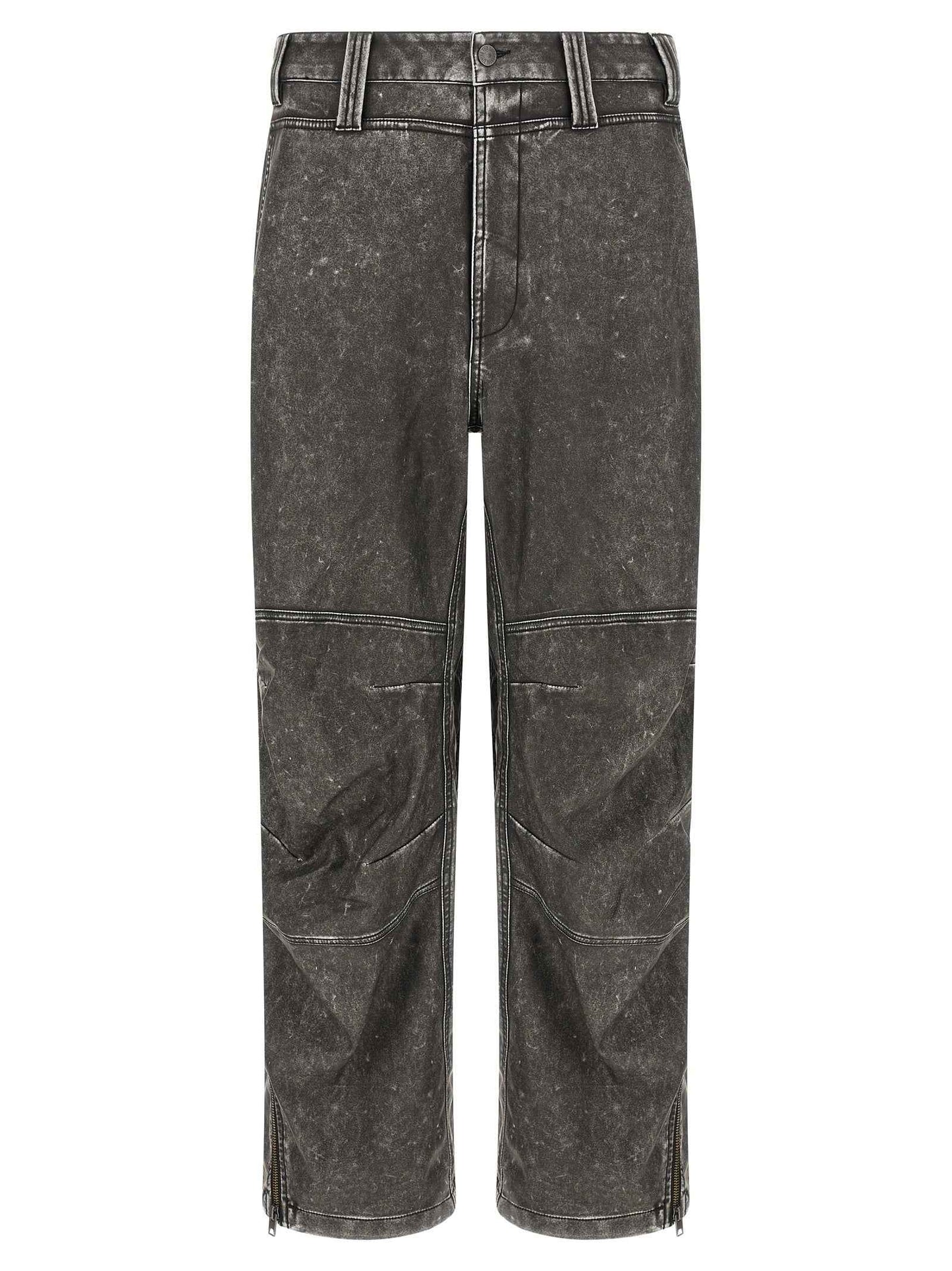 Gray Polyethylene Casual Pants