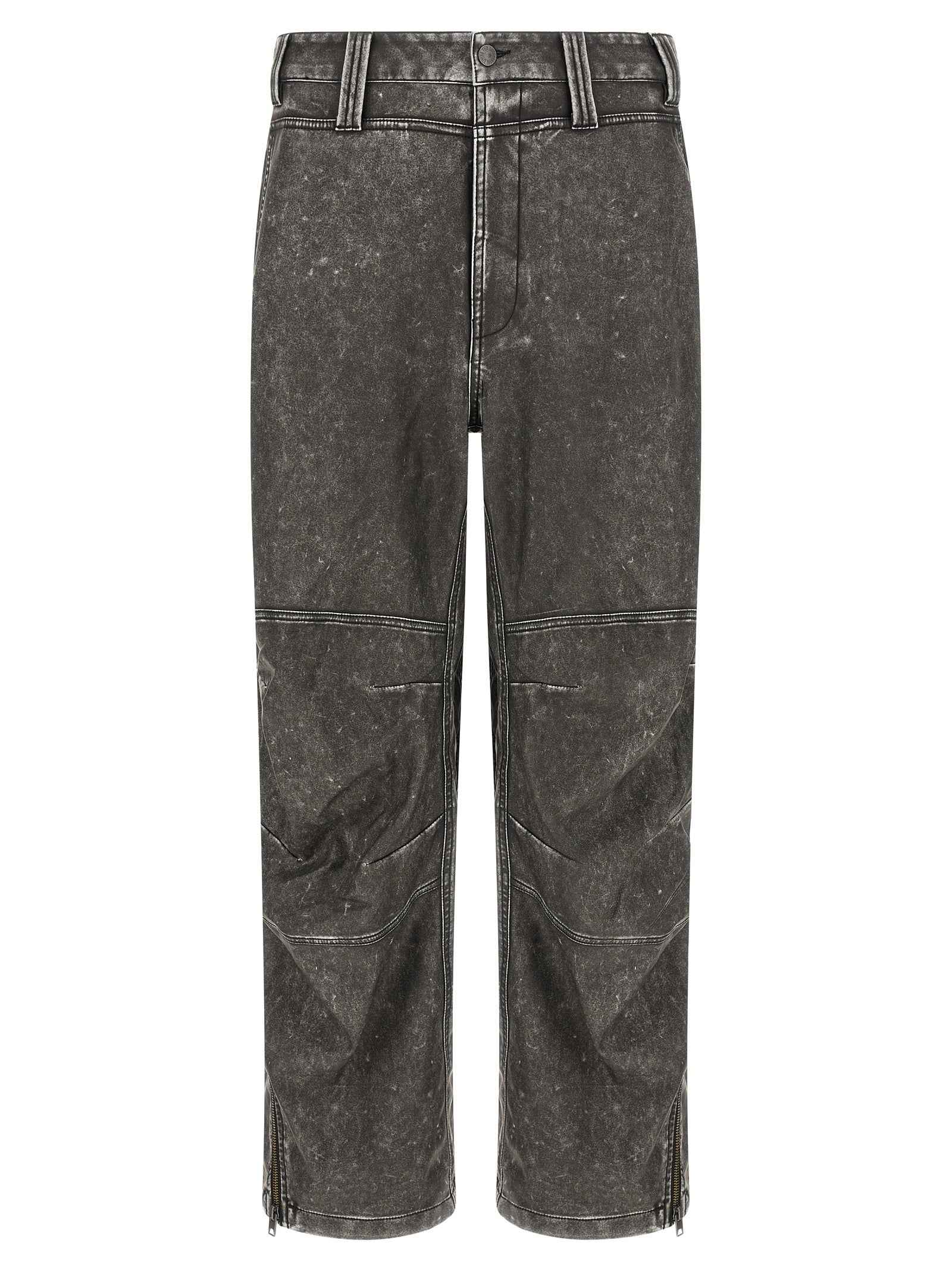 Gray Polyethylene Casual Pants