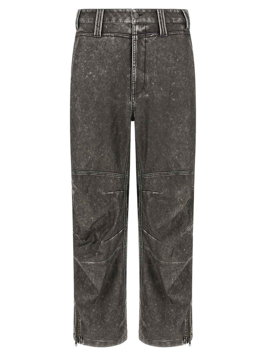 Gray Polyethylene Casual Pants