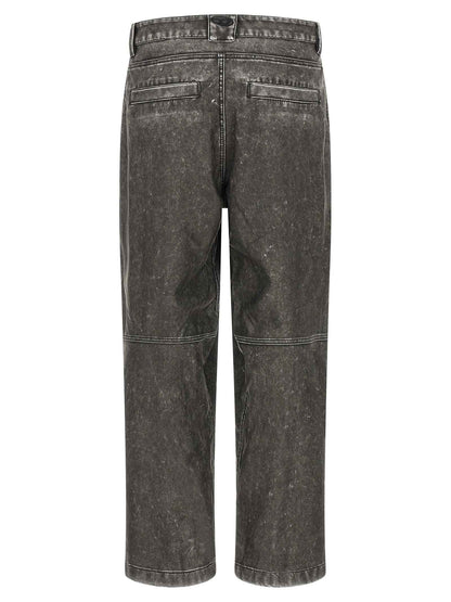 Gray Polyethylene Casual Pants