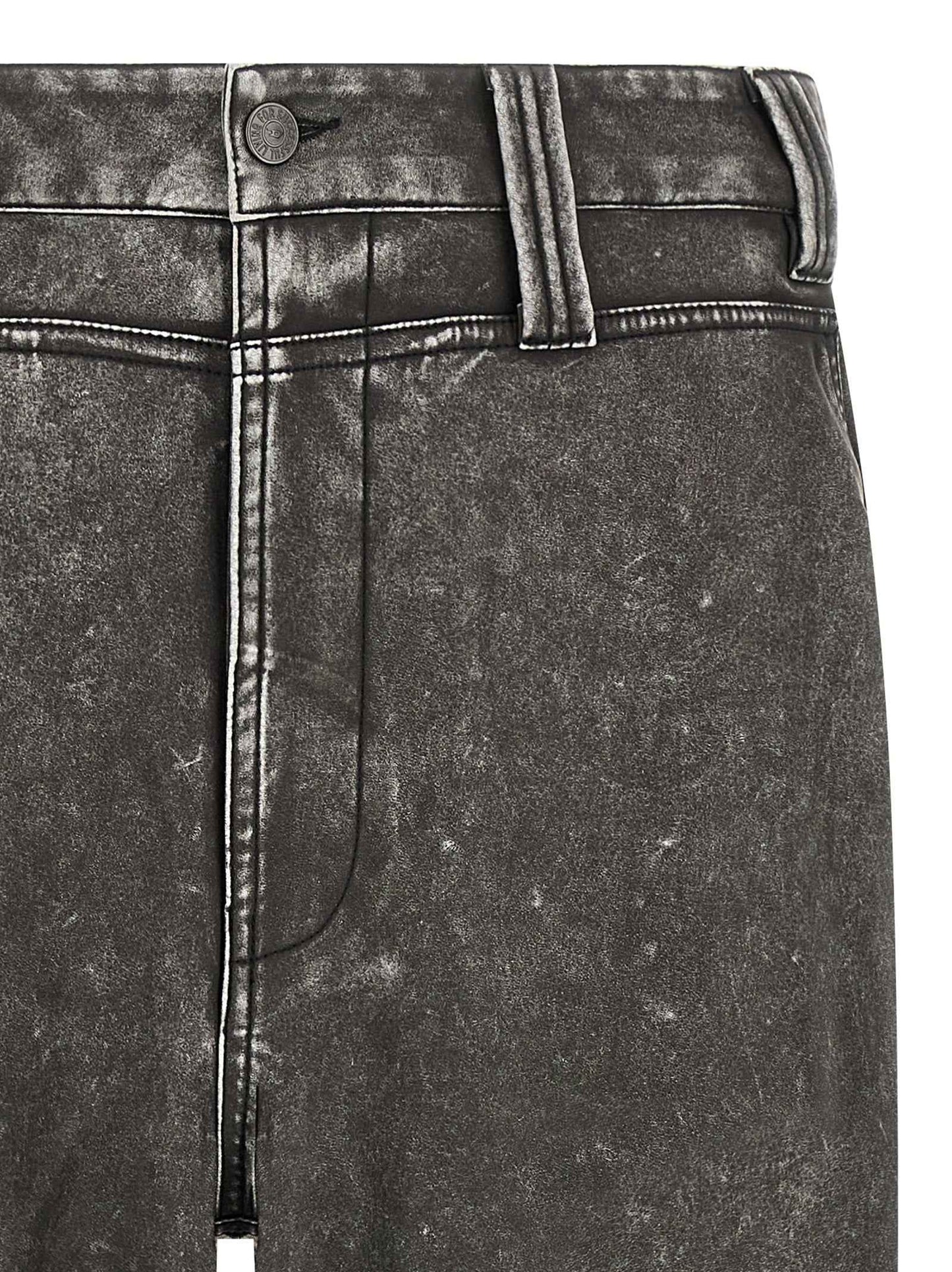Gray Polyethylene Casual Pants