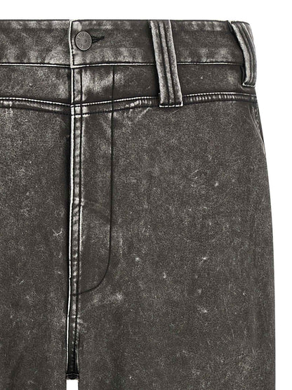 Gray Polyethylene Casual Pants