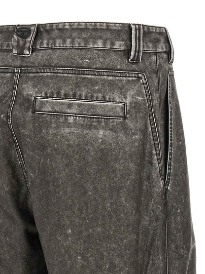 Gray Polyethylene Casual Pants