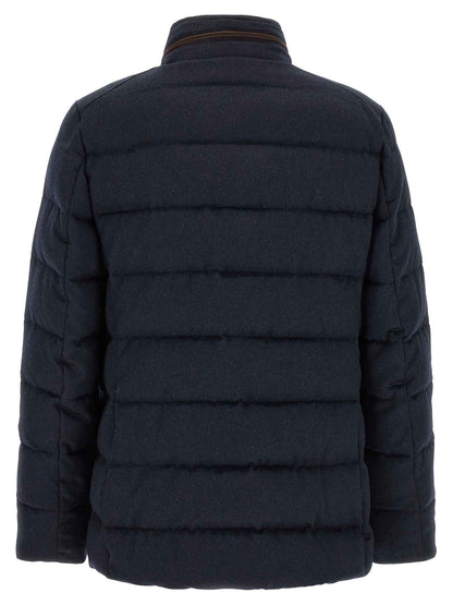 Blue Wool Full-Length Jacket