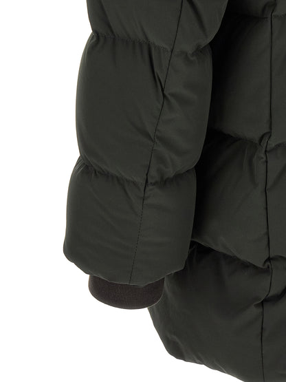 Bicolor Wool Full-Length Jacket