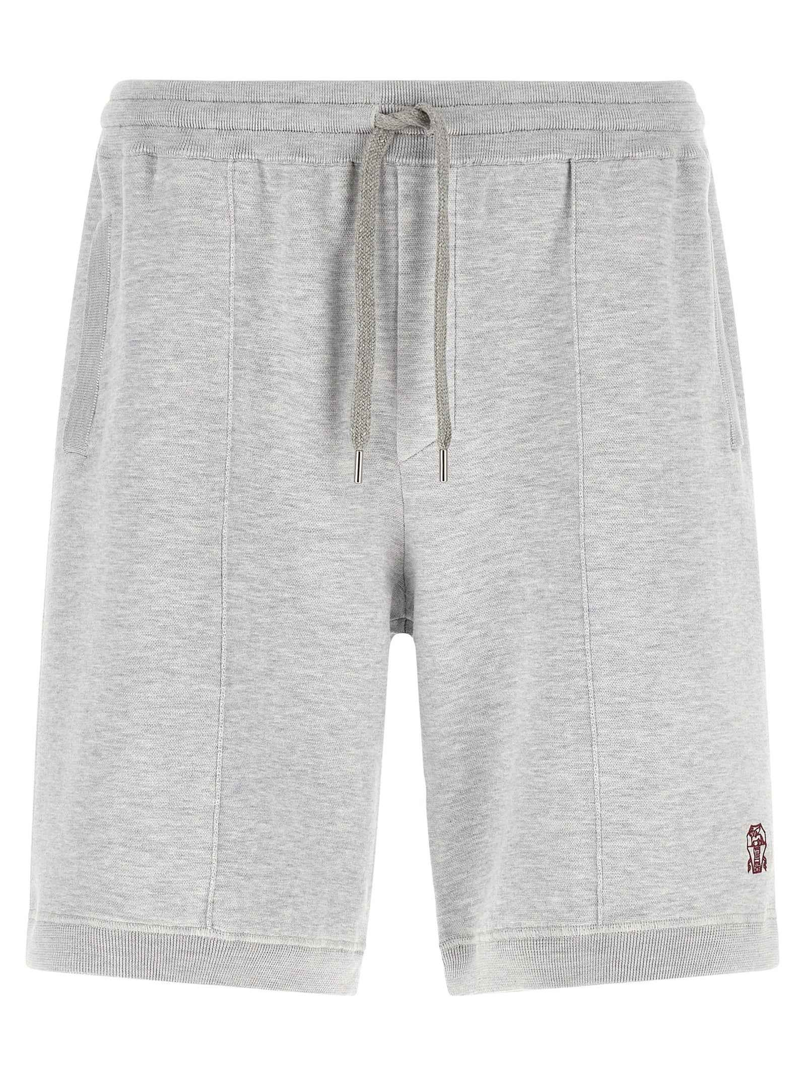Gray Silk Bermuda Shorts