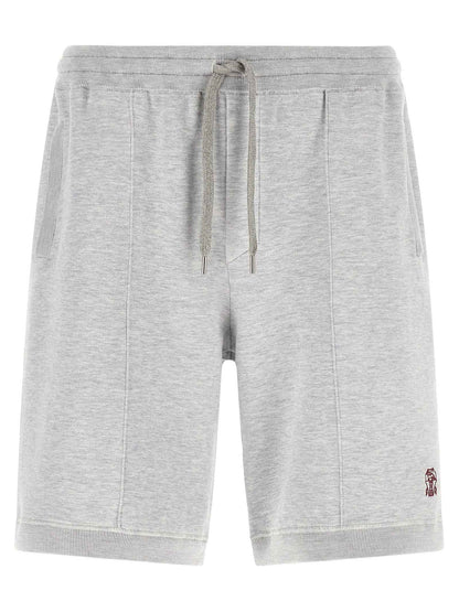 Gray Silk Bermuda Shorts