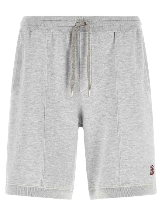 Gray Silk Bermuda Shorts