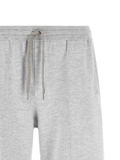 Gray Silk Bermuda Shorts