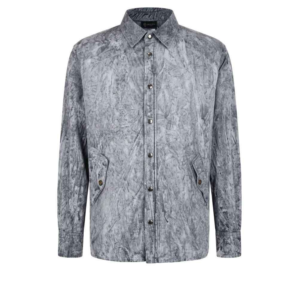 Grey Viscose Men Shirt