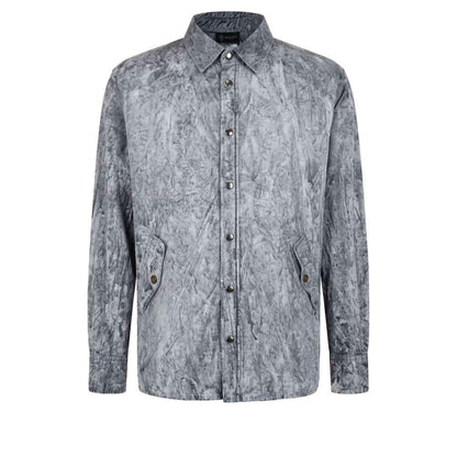 Grey Viscose Men Shirt