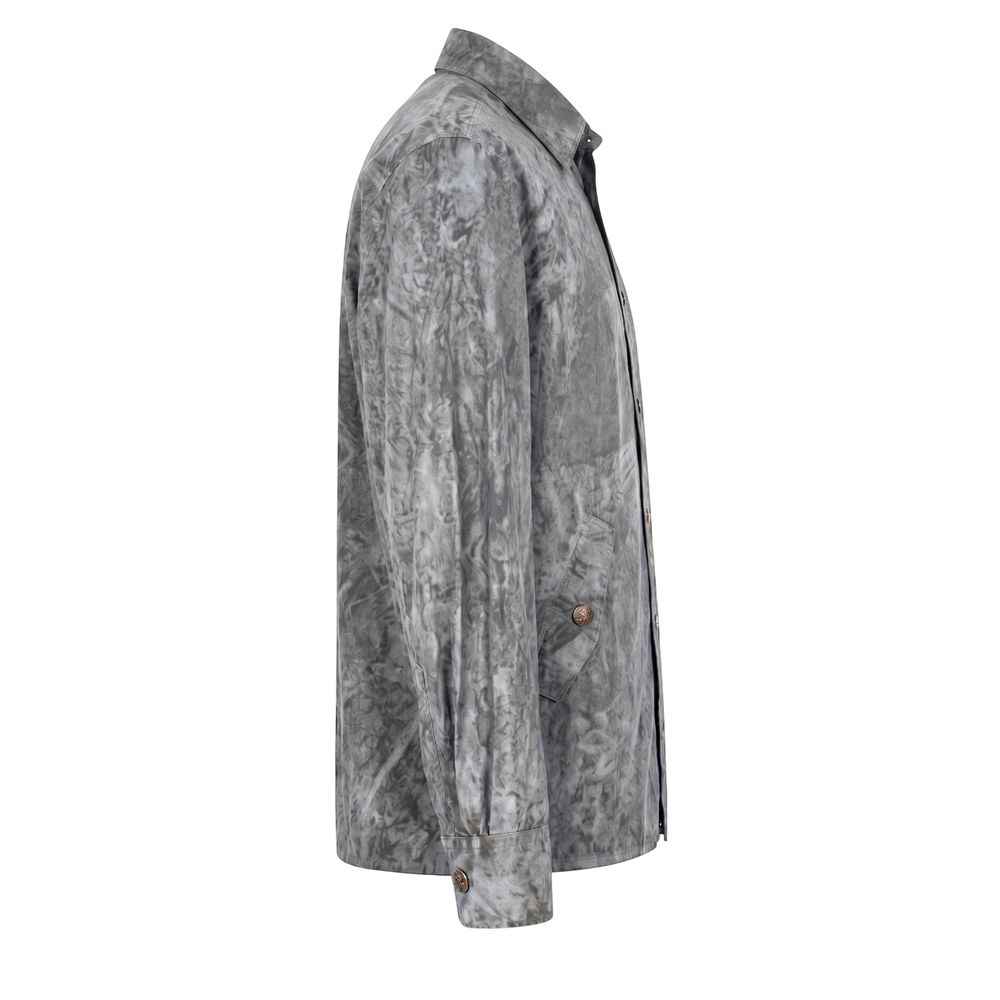 Grey Viscose Men Shirt
