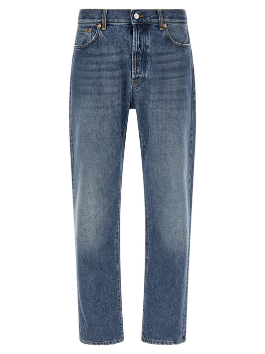 Blue Cotton Relaxed Fit Jeans
