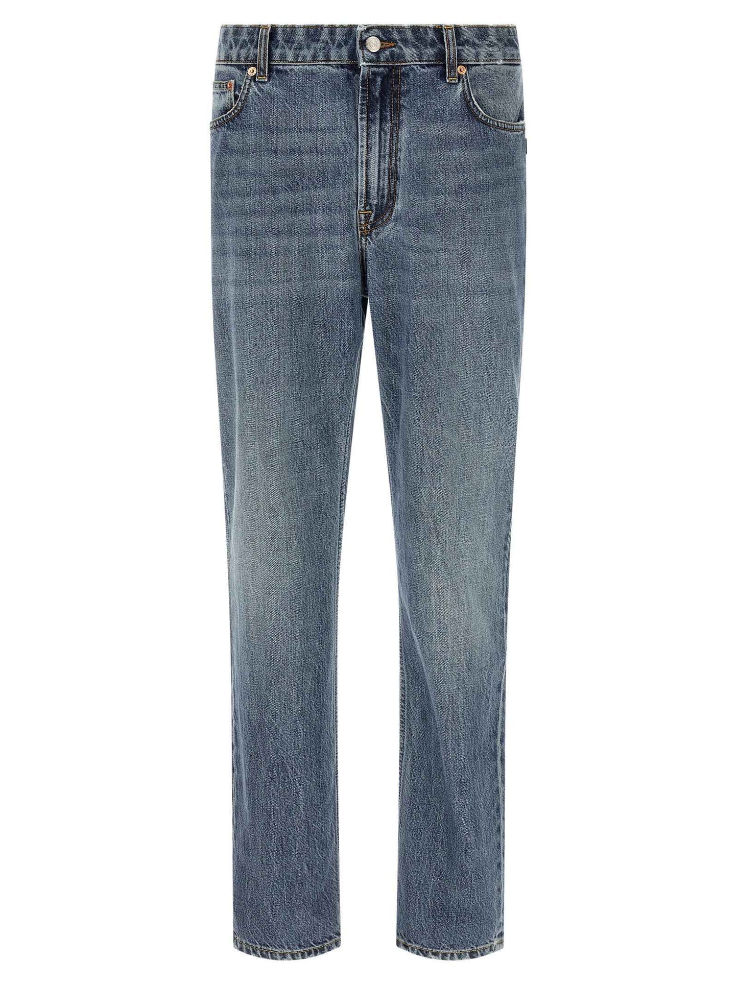 Blue Cotton Relaxed Fit Jeans
