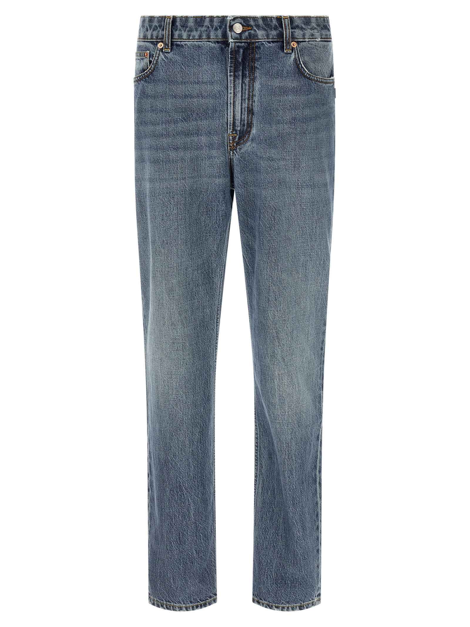 Blue Cotton Relaxed Fit Jeans