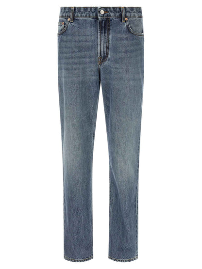 Blue Cotton Relaxed Fit Jeans