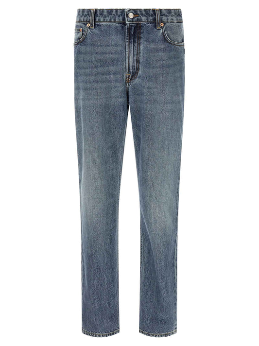 Blue Cotton Relaxed Fit Jeans