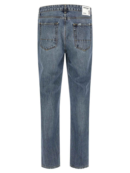Blue Cotton Relaxed Fit Jeans