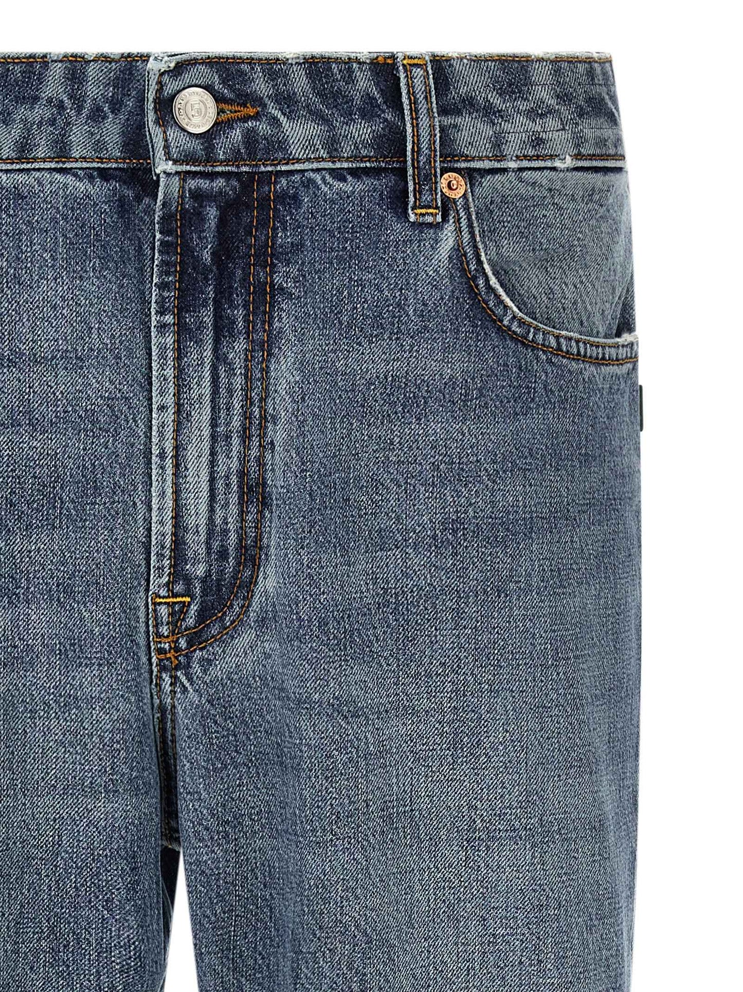 Blue Cotton Relaxed Fit Jeans