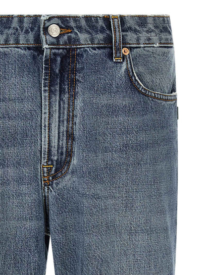 Blue Cotton Relaxed Fit Jeans