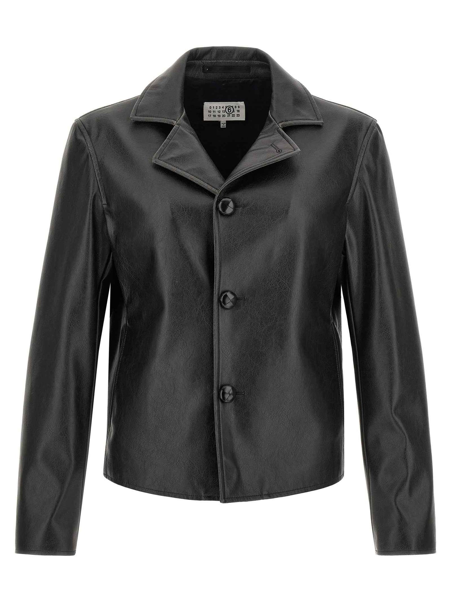 Black Polyester Leather Jacket