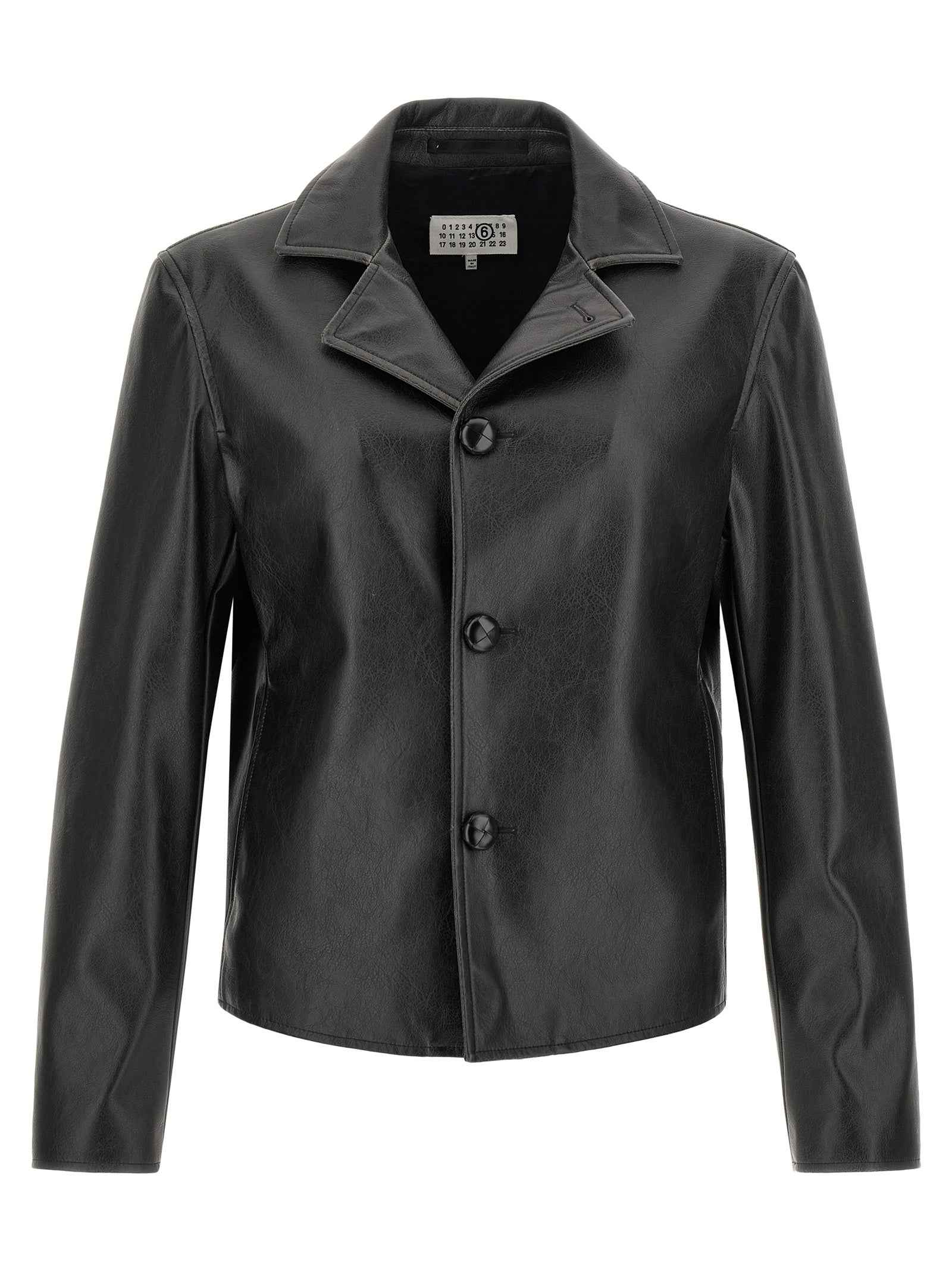 Black Polyester Leather Jacket