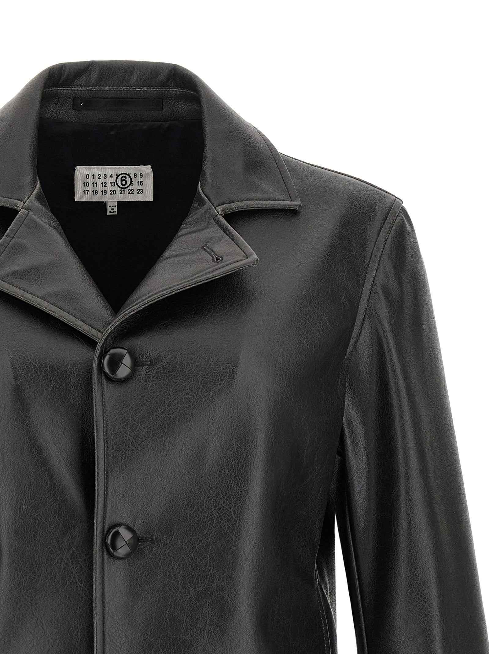 Black Polyester Leather Jacket