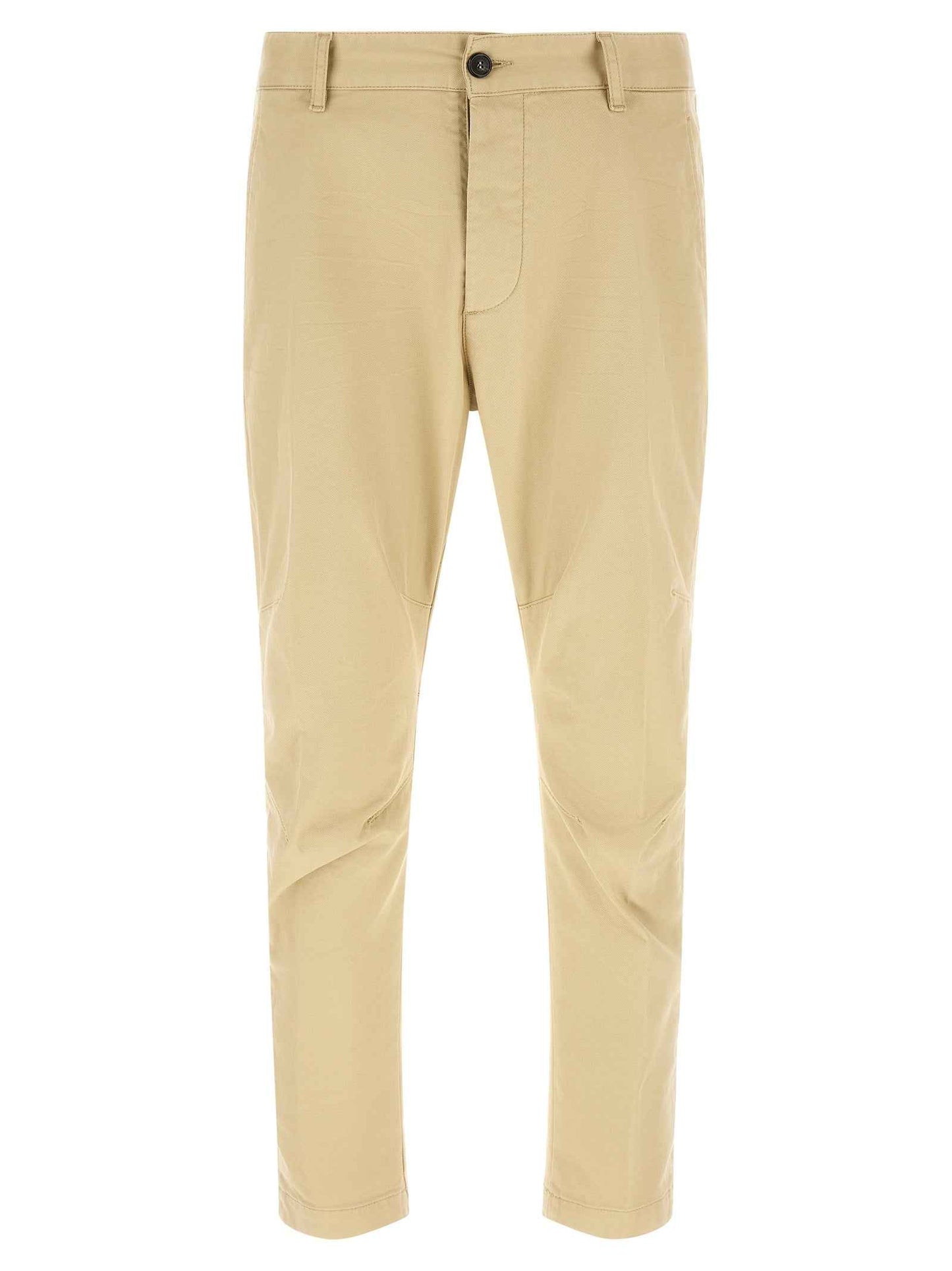 Beige Cotton Cargo Pants