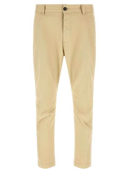Beige Cotton Cargo Pants