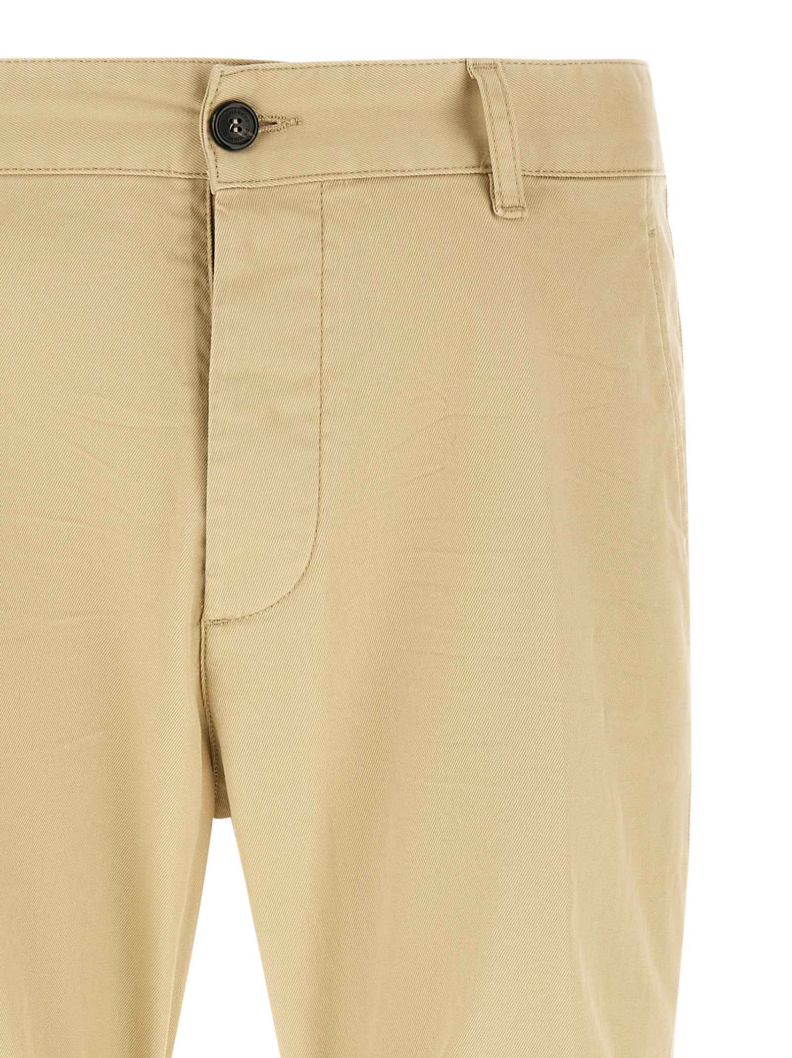 Beige Cotton Cargo Pants