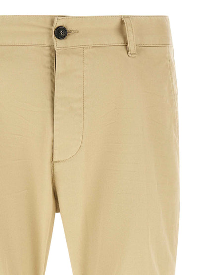 Beige Cotton Cargo Pants