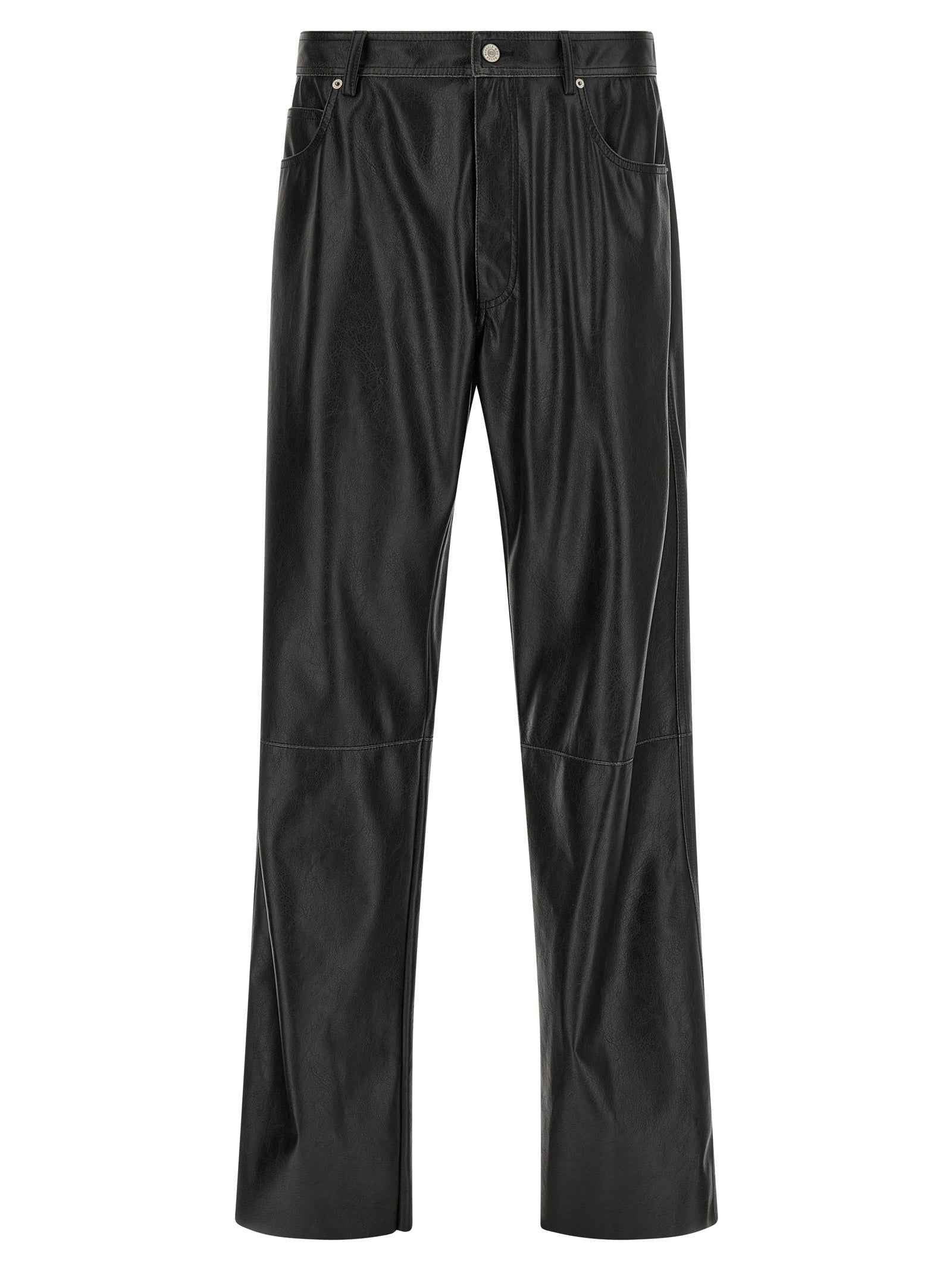Black Polyester Casual Pants