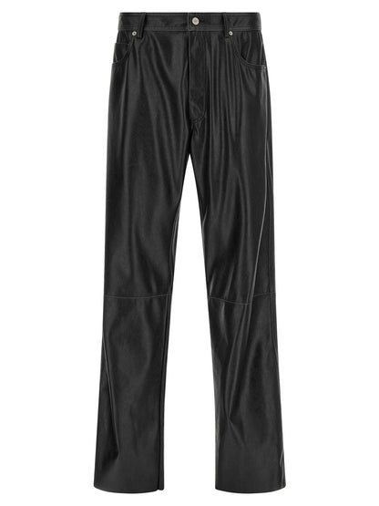 Black Polyester Casual Pants