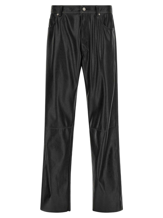 Black Polyester Casual Pants