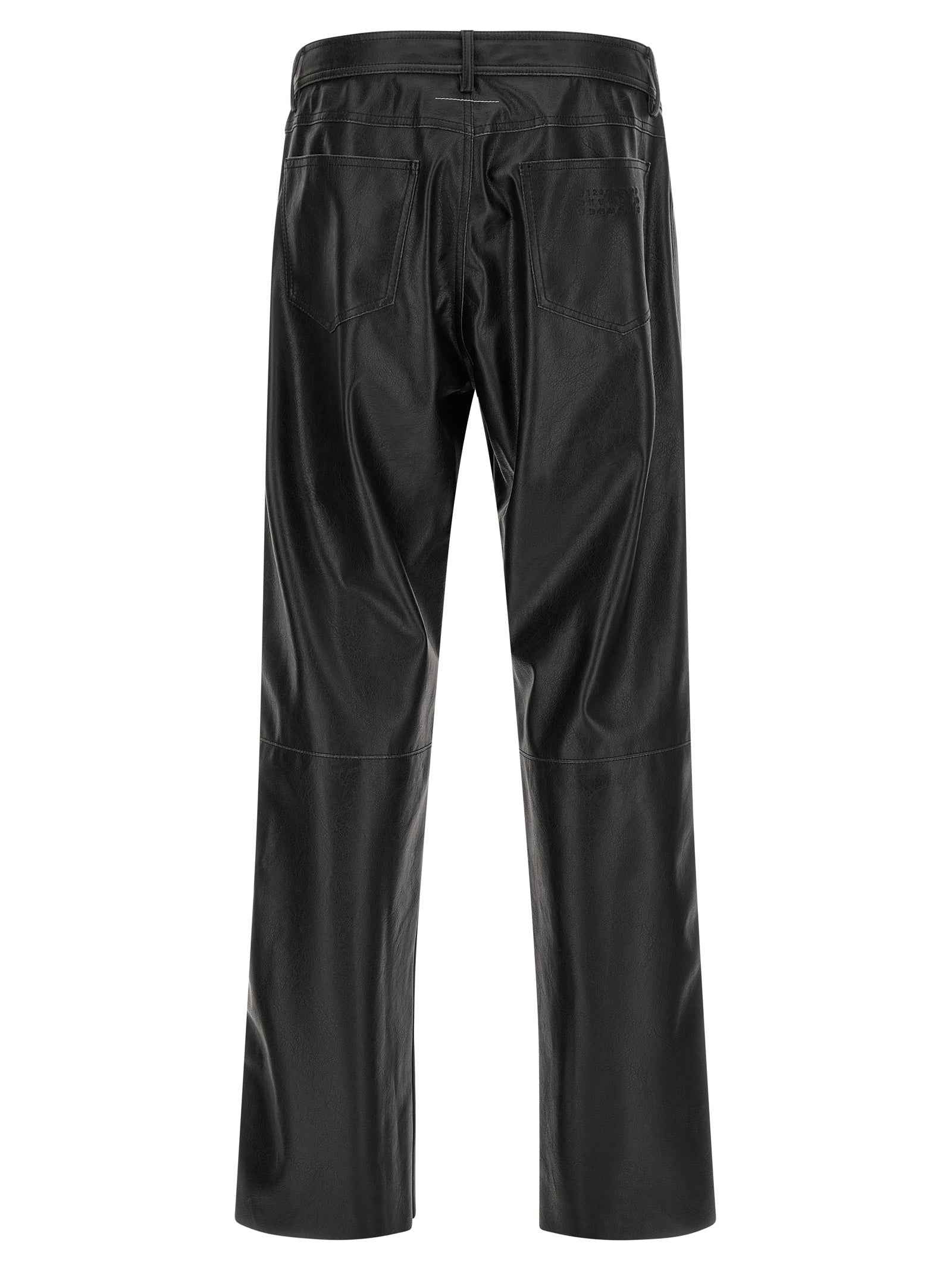 Black Polyester Casual Pants