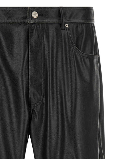 Black Polyester Casual Pants