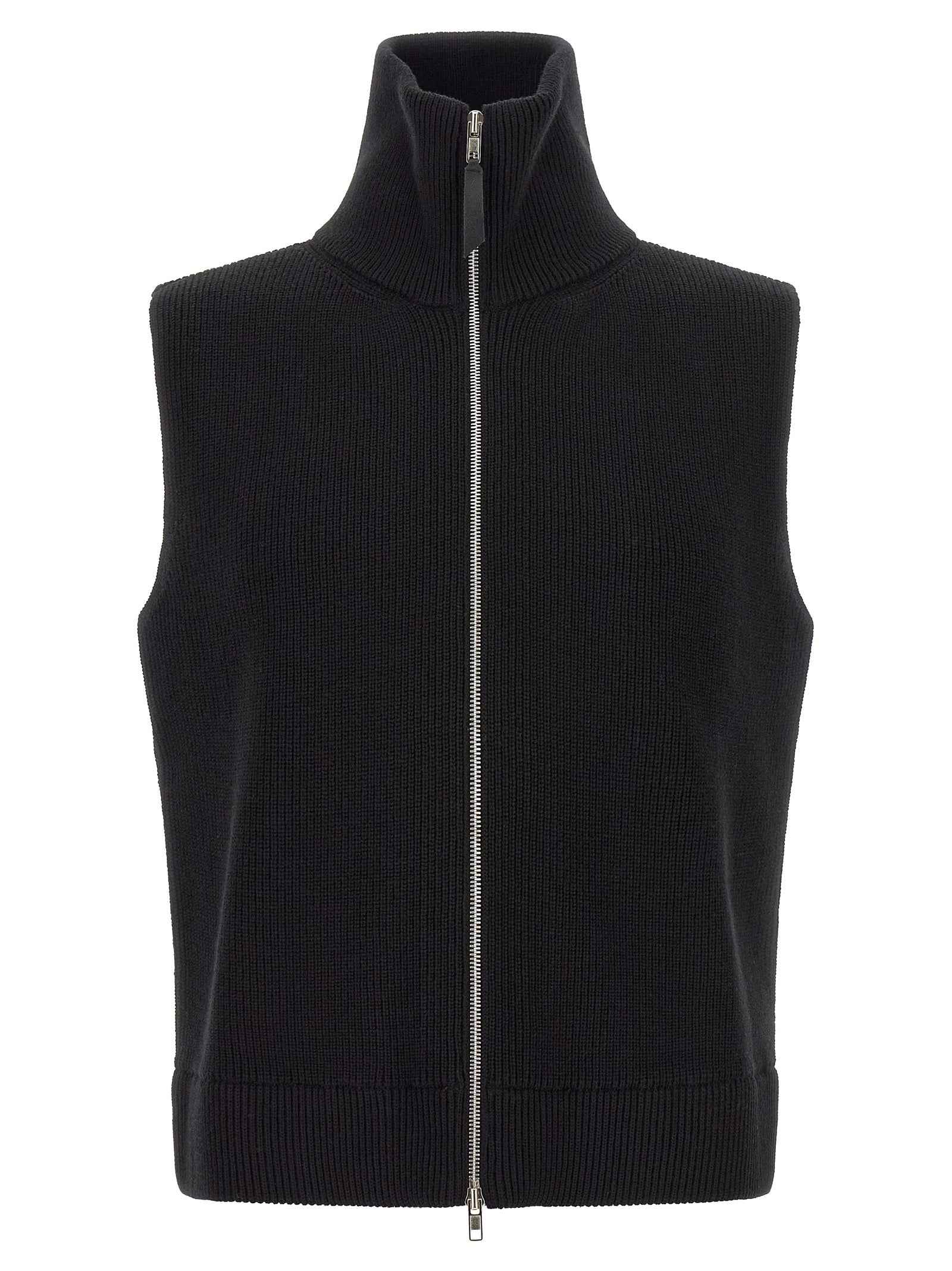 Black Wool Sleeveles Sweater