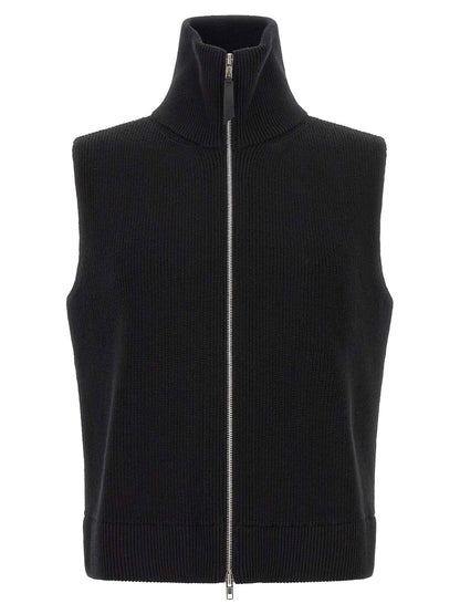 Black Wool Sleeveles Sweater