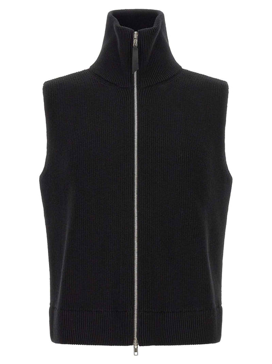 Black Wool Sleeveles Sweater