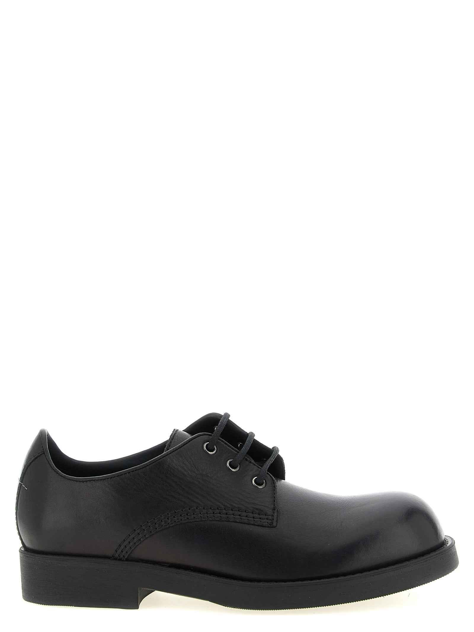 Black Cowhide Oxfords And Derbies