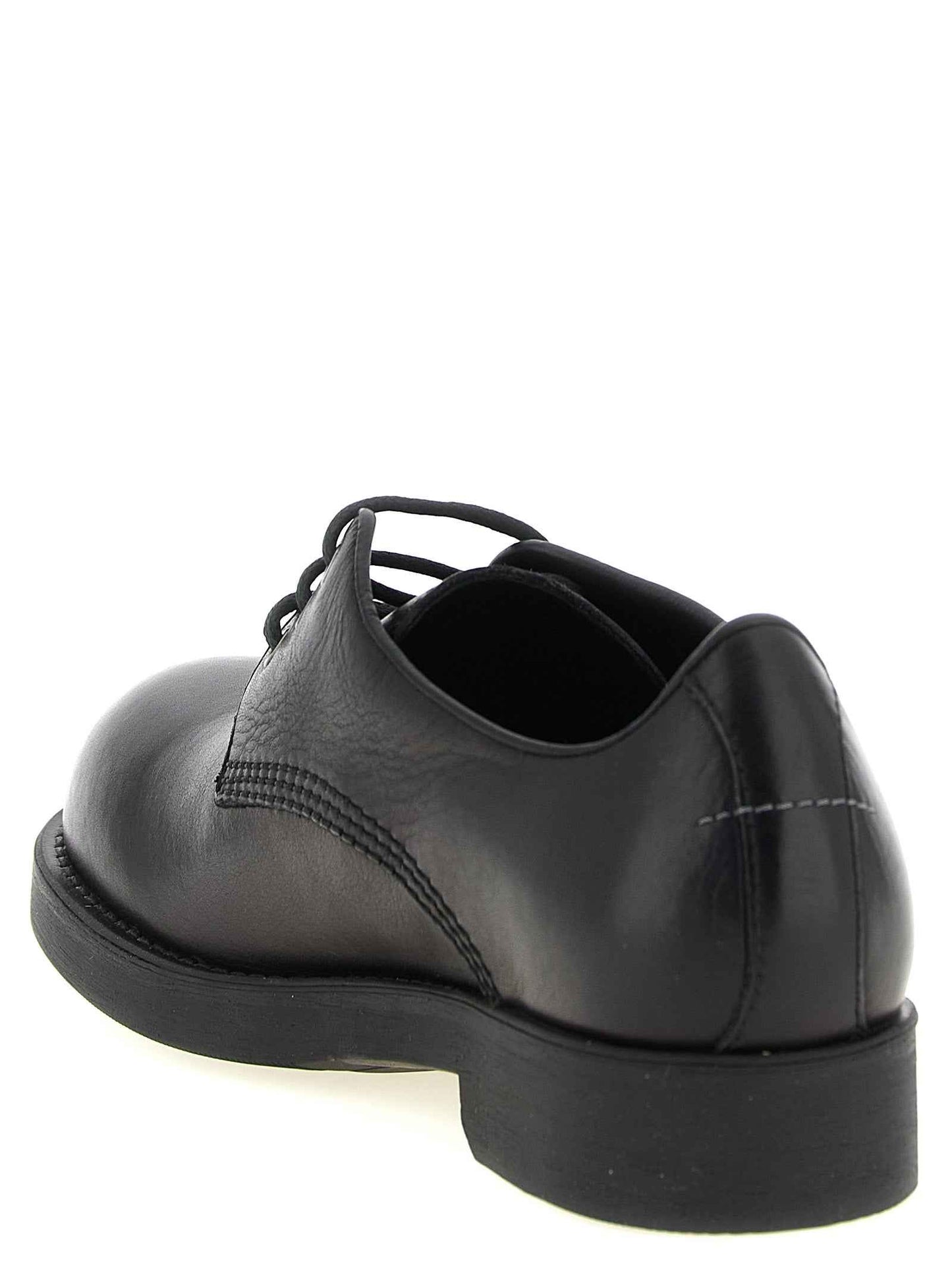 Black Cowhide Oxfords And Derbies
