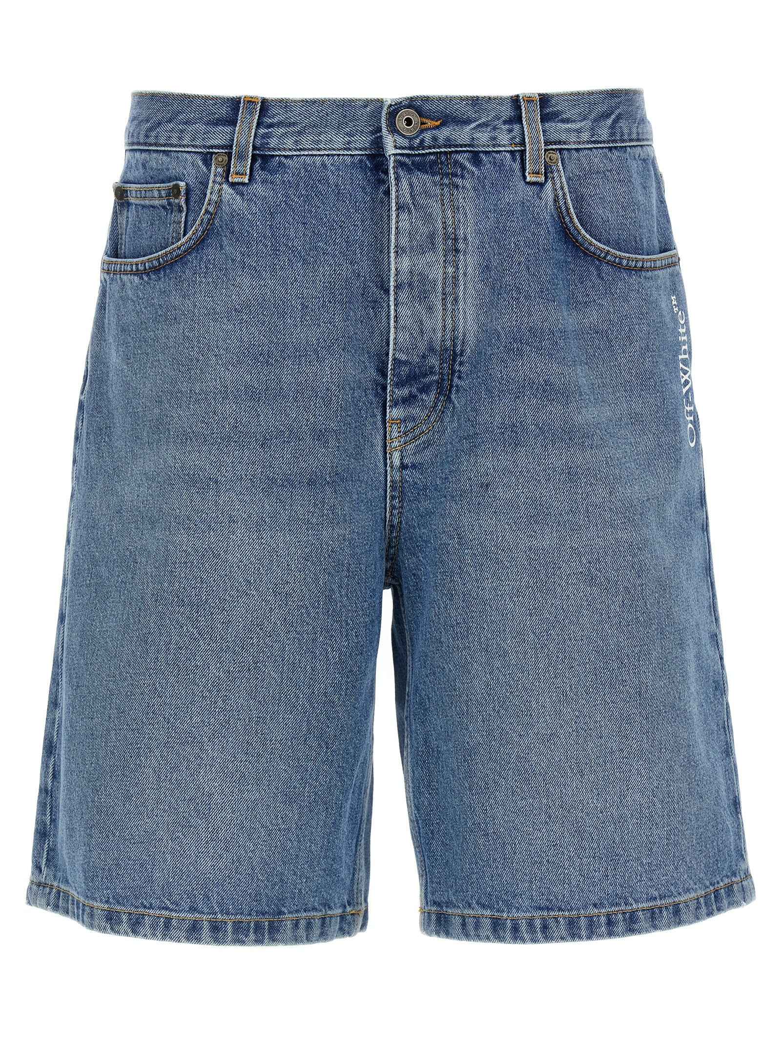 Blue Cotton Bermuda Shorts