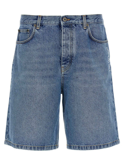 Blue Cotton Bermuda Shorts