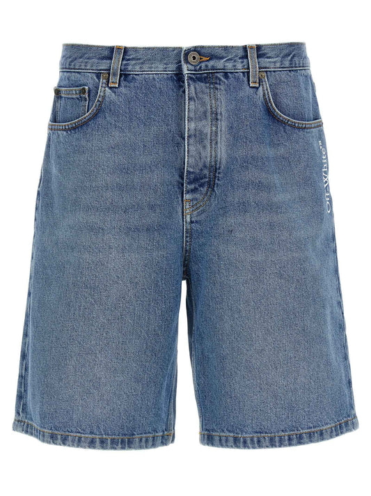 Blue Cotton Bermuda Shorts