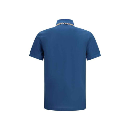 Blue Cotton Polo Shirt