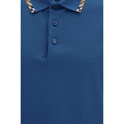Blue Cotton Polo Shirt