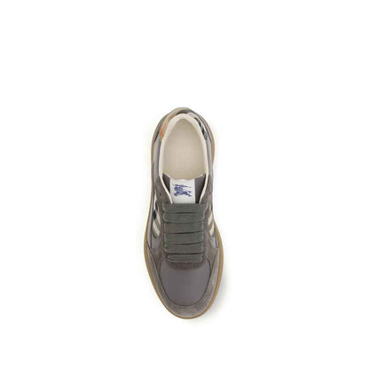 Gray Calf Leather Bos Taurus Low Top Sneakers