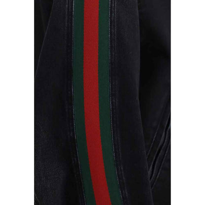 Black Cotton Biker Jacket